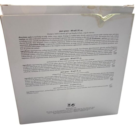Philosophy Pure Grace Gift Set 3-Piece Perfumed Bath Gel & Body Lotion & Cream - Picture 3 of 3